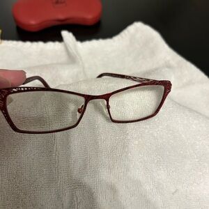 Theo burgundy metal eyeglass frames